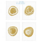 110875 Prints EC257 Gold Foil: Tree Rings set of 4 Eichholtz
