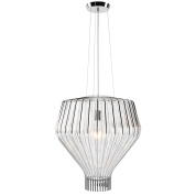 подвесной светильник с металлическим плафоном в форме клетки