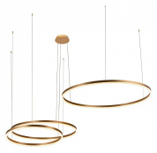 подвесная люстра с тремя кольцами золотого цвета