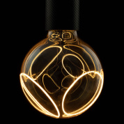 декоративная лампа-шар с дымчатым стеклом и двойным орнаментом