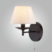 настенное бра с текстильным абажуром на кронштейне с выключателем на шнуре