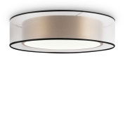 потолочный светильник с дисковым корпусом и рассеивателем золотого цвета