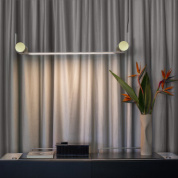 настенная подсветка с двумя круглыми плафонами на прямой штанге