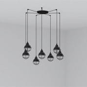 62802-7L CLAIRE BLACK PENDANT LAMP E27 15W 7L подвесной светильник Faro barcelona