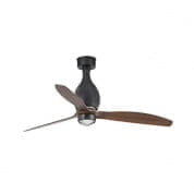 32028-10 MINI ETERFAN LED Matt black/wood ceiling fan with DC motor люстра с вентилятором Faro barcelona