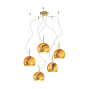 подвесной светильник с пятью стеклянными шарами