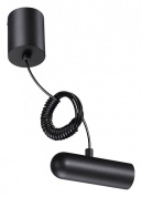 подвесной магнитный светильник цилиндрической формы чёрного цвета на витом кабеле для магнитного трека 48V