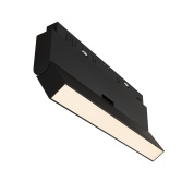 магнитный трековый линейный светильник чёрного цвета с вытянутым корпусом для системы Exility 23мм