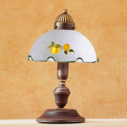 настольная лампа с шарообразным основанием с цветочным рисунком