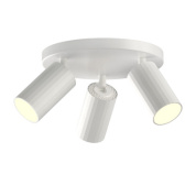 потолочный светильник с тремя регулируемыми плафонами белого цвета