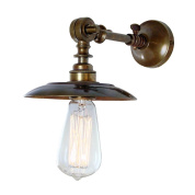 настенный светильник в индустриальном стиле с металлическим отражателем and открытой лампой