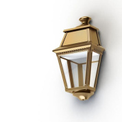 настенное бра с латунным корпусом и стеклянными панелями