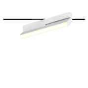 компактный трековый линейный светильник с узким прямоугольным корпусом и направленным вниз светом