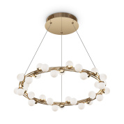 подвесная люстра в форме кольца с прозрачными декоративными вставками