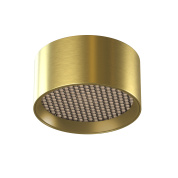 потолочный светильник латунного оттенка с металлической решеткой