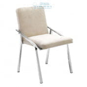 111441 Chair Reynolds polished ss ecru velvet Eichholtz