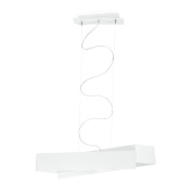 подвесная люстра белого цвета с асимметричным корпусом на тросах