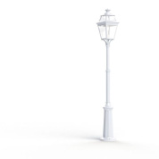 уличный фонарный столб белого цвета с прозрачным плафоном