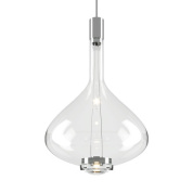 люстра с несколькими плафонами в форме капель из прозрачного стекла