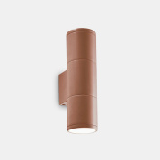 уличный настенный светильник кофейного оттенка с верхним и нижним свечением