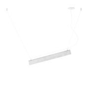 подвесной линейный светильник с прямоугольным корпусом на тросах