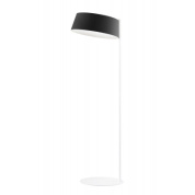 напольный LED-светильник с изогнутой стойкой и черным плафоном