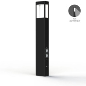 садовый боллард с прямоугольным корпусом чёрного цвета