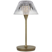 настольная лампа с перезаряжаемым модулем и прозрачным рифлёным плафоном