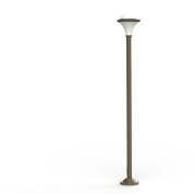 уличный фонарный столб с цилиндрическим плафоном и корпусом цвета песочного камня