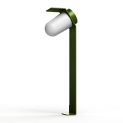 садовый боллард с овальным плафоном и зелёным козырьком