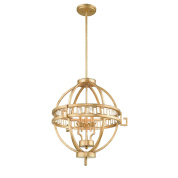 Подвесной светильник Lemuria Elstead GN-LEMURIA-3P-A состаренное золото, оттенок слоновой кости