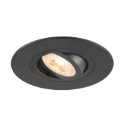 1007625 SLV NEW TRIA® 75 XL ROUND светильник встраиваемый для лампы LED GU10 10Вт макс., черный