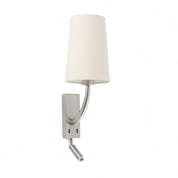 29682-20 REM MATT NICKEL WALL LAMP WITH LED READER BEIGE LA настенный светильник Faro barcelona