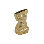 ваза с рельефной поверхностью в виде торса золотого цвета