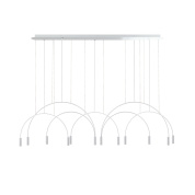 подвесной светильник с множественными дугами и белой прямоугольной основой