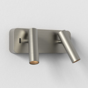 настенный двойной светильник для чтения с цилиндрическими модулями матовый никель