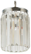 подвесной светильник с продолговатыми стеклянными пластинами в хромированной оправе