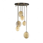 Miami round 6 light chandelier - gold & white люстра, Villari