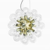 Modern Glass Pendant in Polished Brass with 34 Clear Halogen Bulbs подвесной светильник Gustavian 506201200