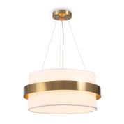 подвесной светильник с двойным плафоном и золотистой арматурой