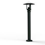 садовый фонарь темно-серого цвета с круглым плафоном под дисковым козырьком