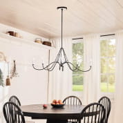 Freesia 8 Light Chandelier Anvil Iron with White Accents люстра 52456AVI Kichler