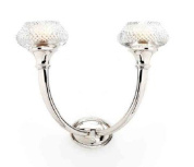 двухрожковое бра с фактурными стеклянными плафонами на металлической планке