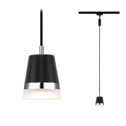 подвесной трековый светильник черный матовый для однофазного шинопровода