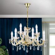 подвесная люстра с девятью рожками на двух уровнях