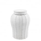 110850 Vase Fort Meyers white ceramic rattan S керамика Eichholtz