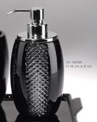 диспенсер для жидкого мыла с чёрным рельефным корпусом