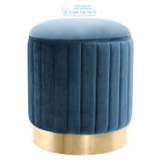 112325 Stool Allegra roche teal blue velvet Eichholtz