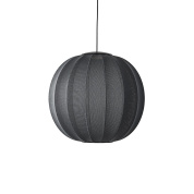 KW60 BL LED Made by Hand Knit-Wit Потолочный светильник Ø60 с чёрным тканевым абажуром LED