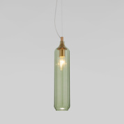 подвесной светильник с вытянутым цилиндрическим стеклянным плафоном